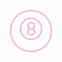 ピンクの8ボールのアイコン(アウトライン)