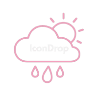 Pink And White Weather Icon Outline