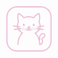 ピンクの猫アプリアイコン（アウトライン）