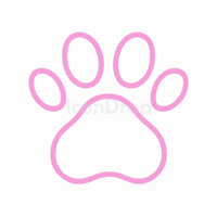 Pink Cat Paw Icon Outline