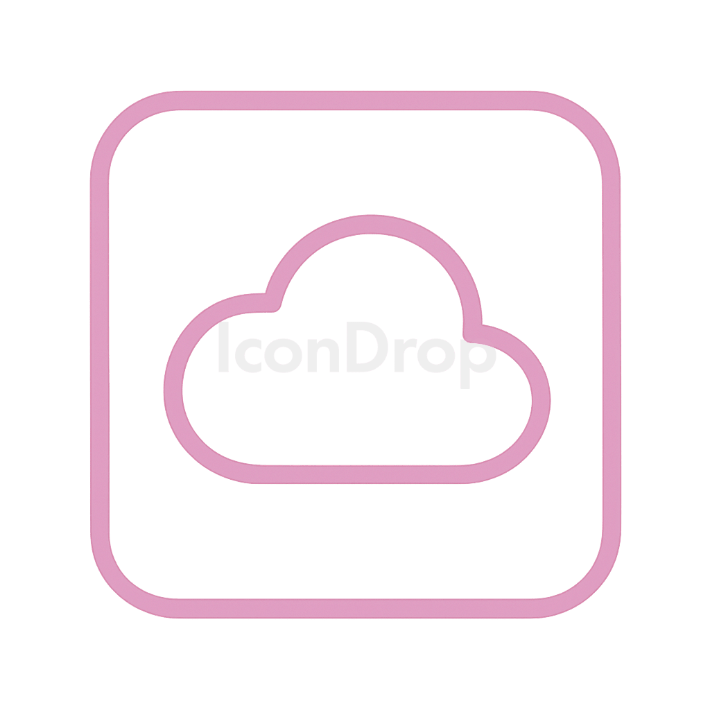 Pink Cloud App Icon Outline