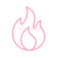 Pink Fire Icon Outline