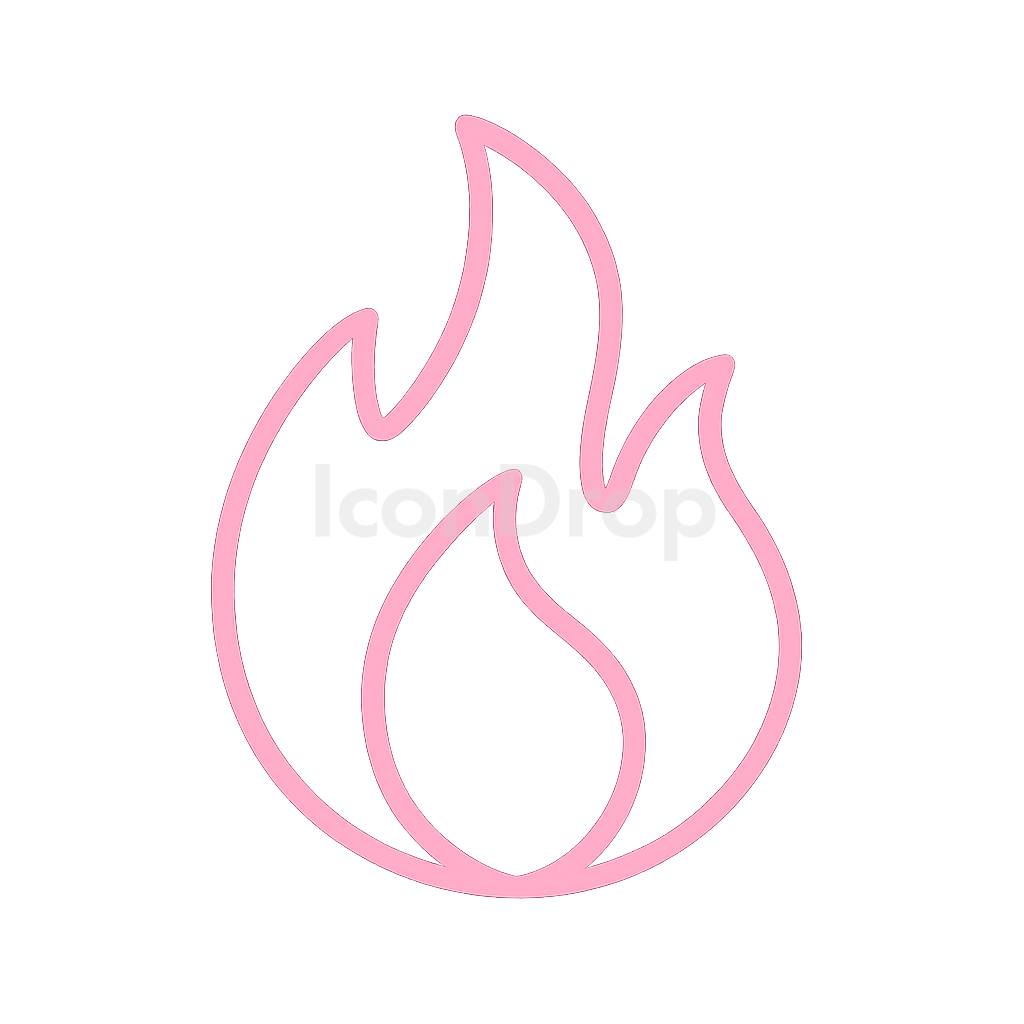 Pink Fire Icon Outline