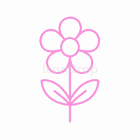 ピンクの美的花アイコン(アウトライン)