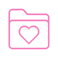 Pink Heart Folder Icon Outline