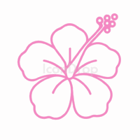 ピンクのハイビスカスのアイコン(アウトライン)