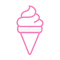 Pink Ice Cream Icon Outline