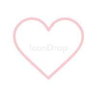 Pink Love Heart Icon Outline