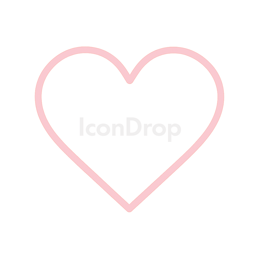 Pink Love Heart Icon Outline