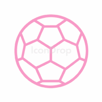 ピンクのサッカーボールのアイコン（アウトライン）
