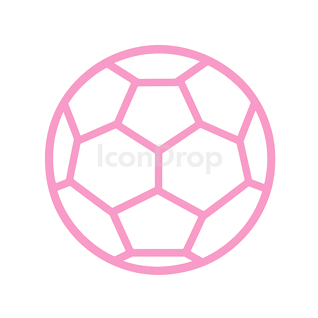 Pink Soccer Ball Icon Outline