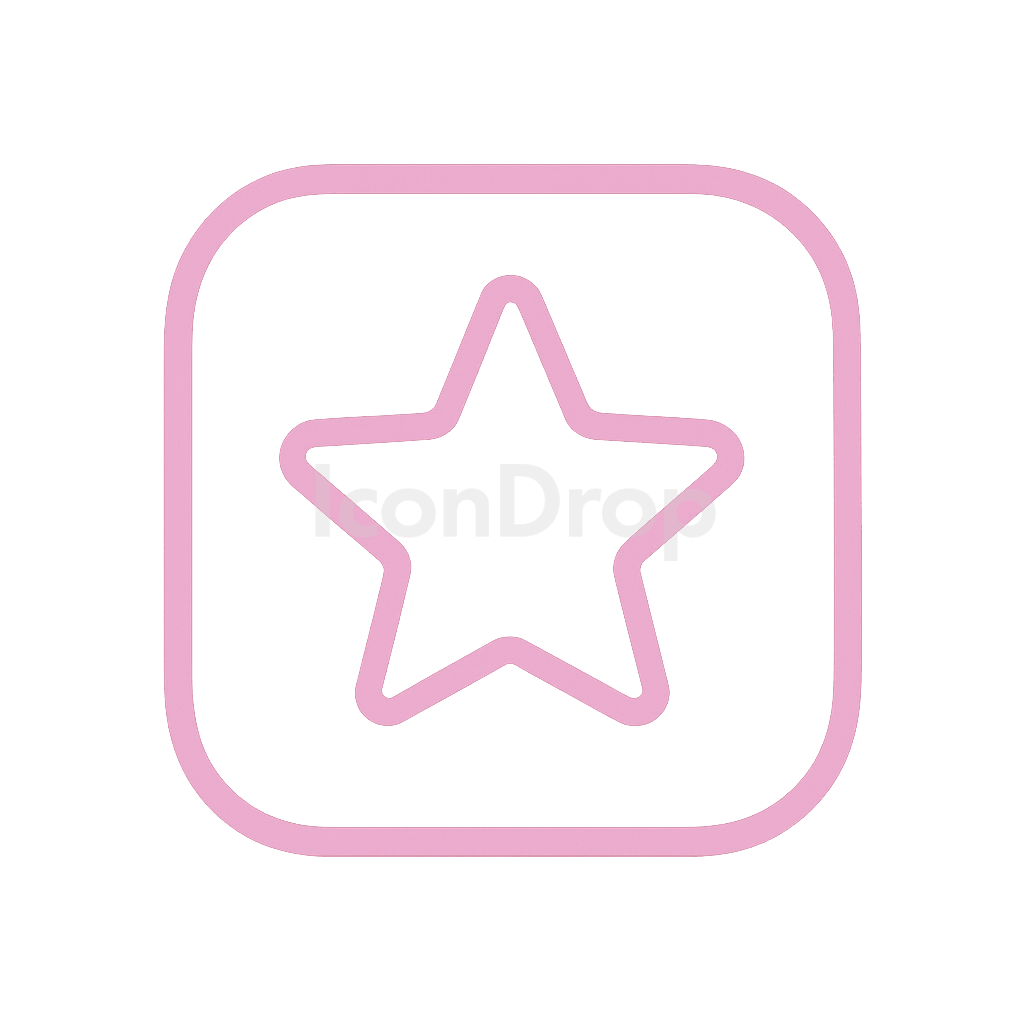 Pink Star App Icon Outline