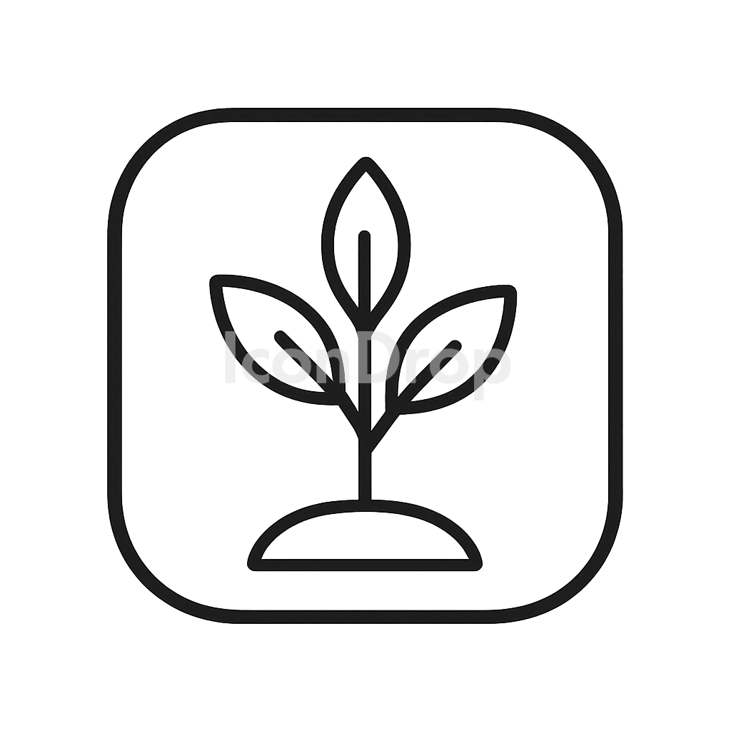 Plant Aesthetic App Icons Outline