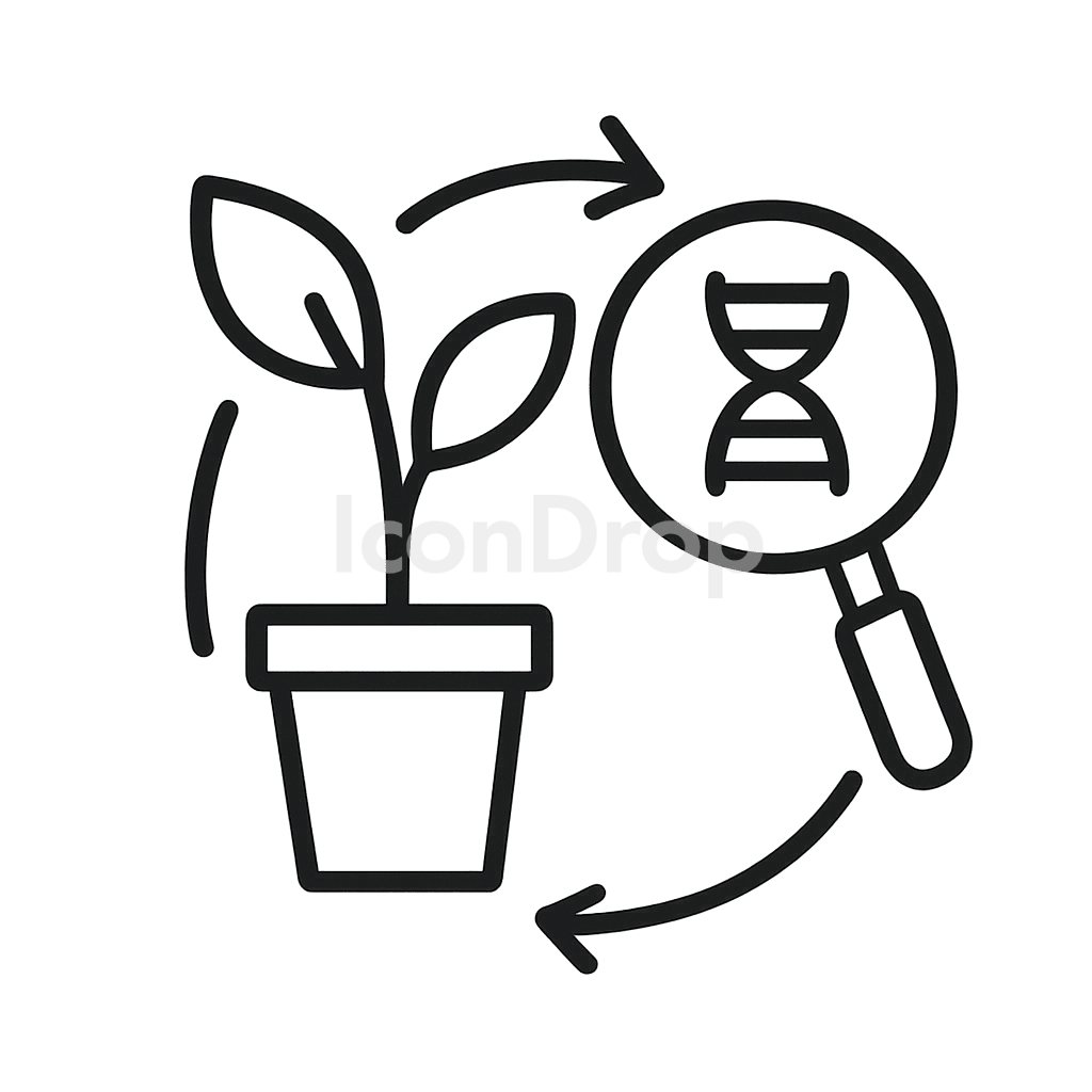 植物育種のアイコン アウトライン