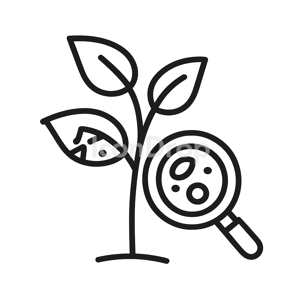 Plant Disease Detection Icon Outline