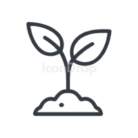 植物の成長アイコン(アウトライン)