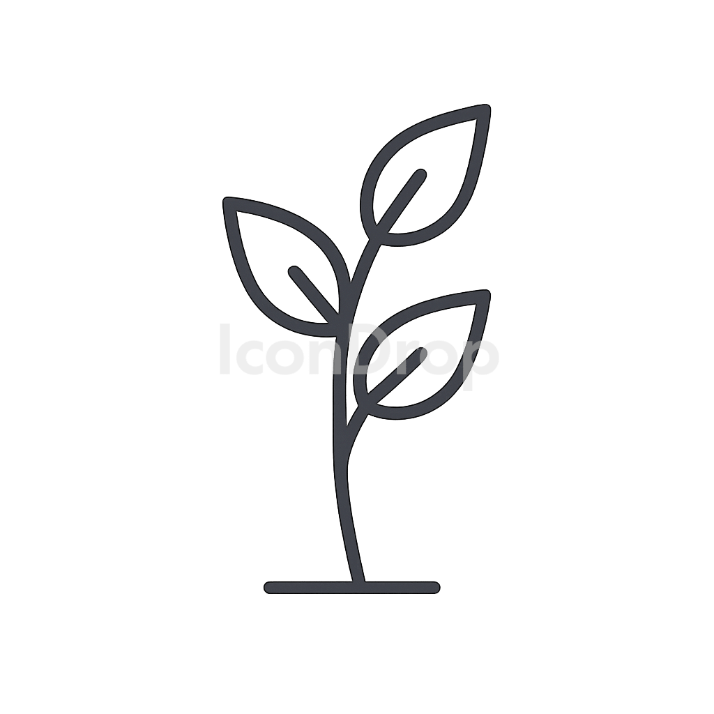 Plant Icon Aesthetic Outline