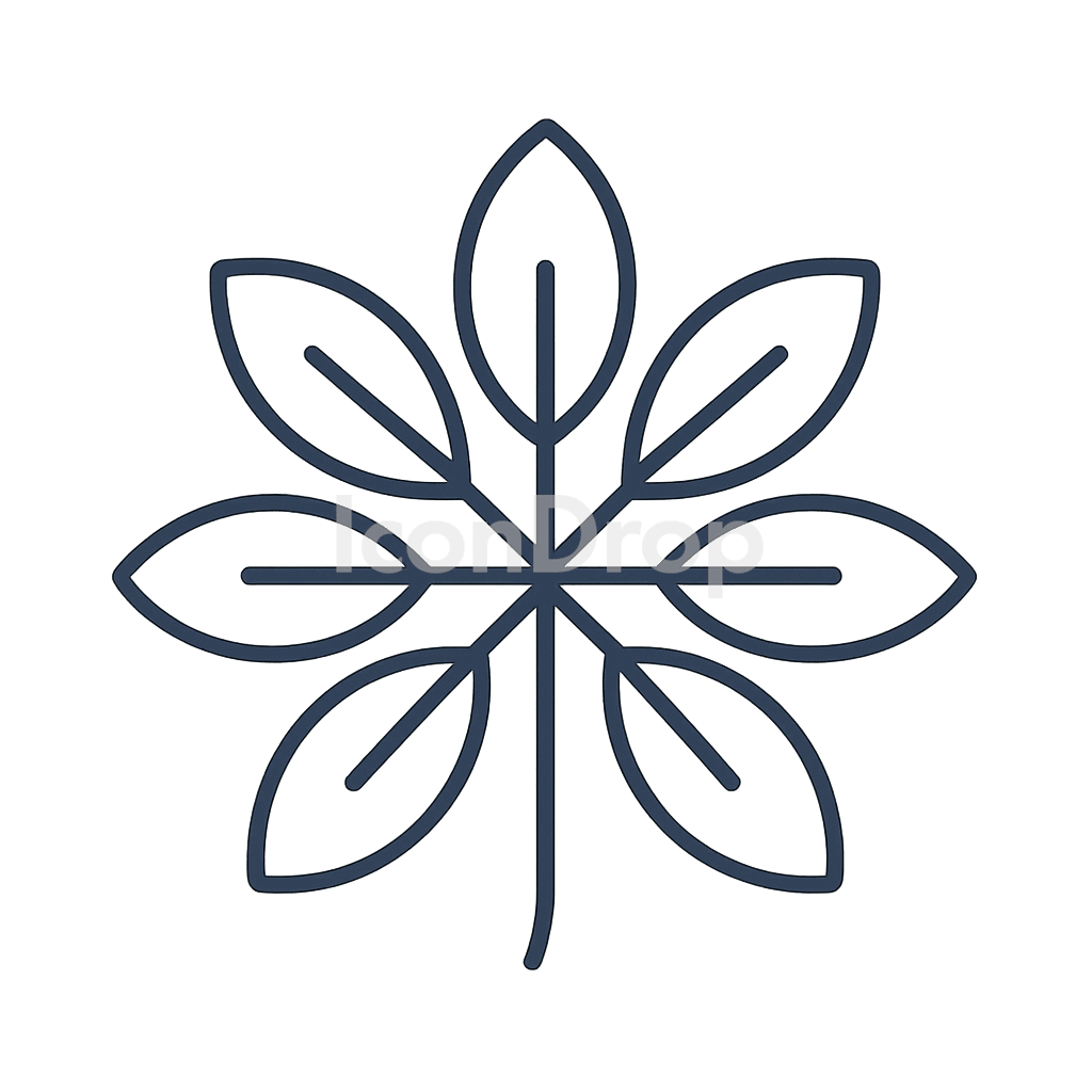 上から見た植物のアイコン アウトライン