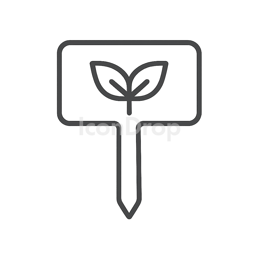 Plant Label Icons Outline