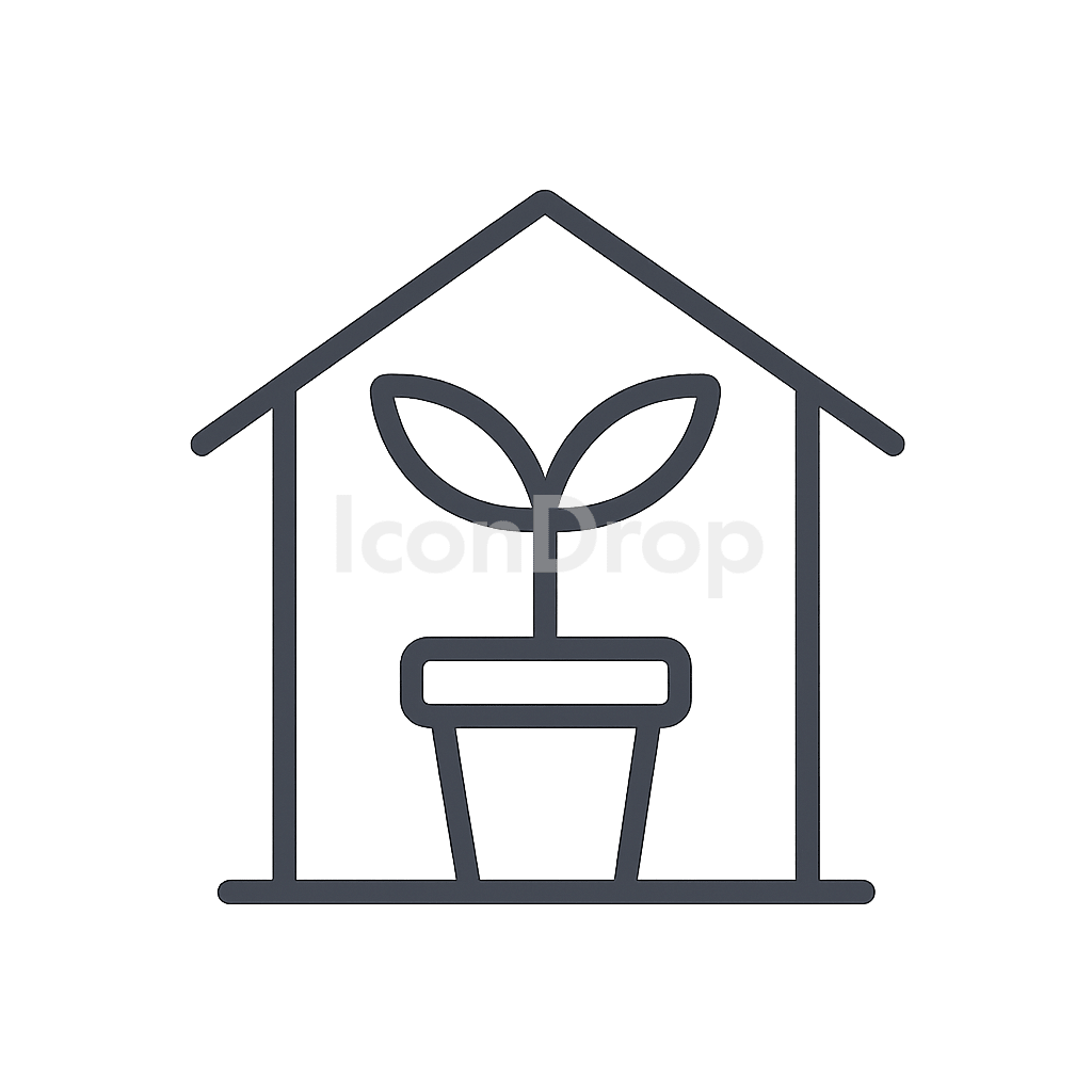 苗木園（ナーサリー）のアイコン アウトライン