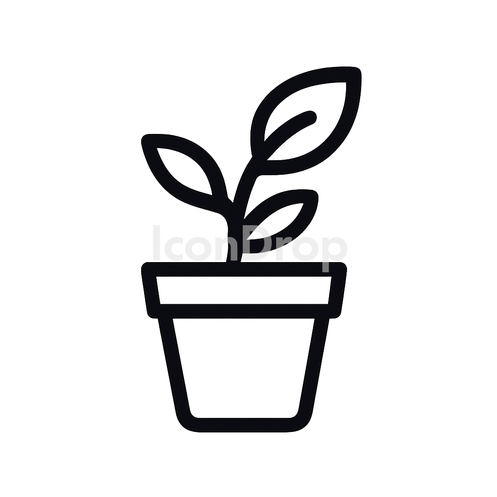Plant Pot Icon Outline