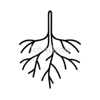 植物の根のアイコン(アウトライン)