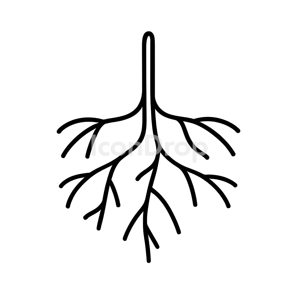 植物の根のアイコン アウトライン