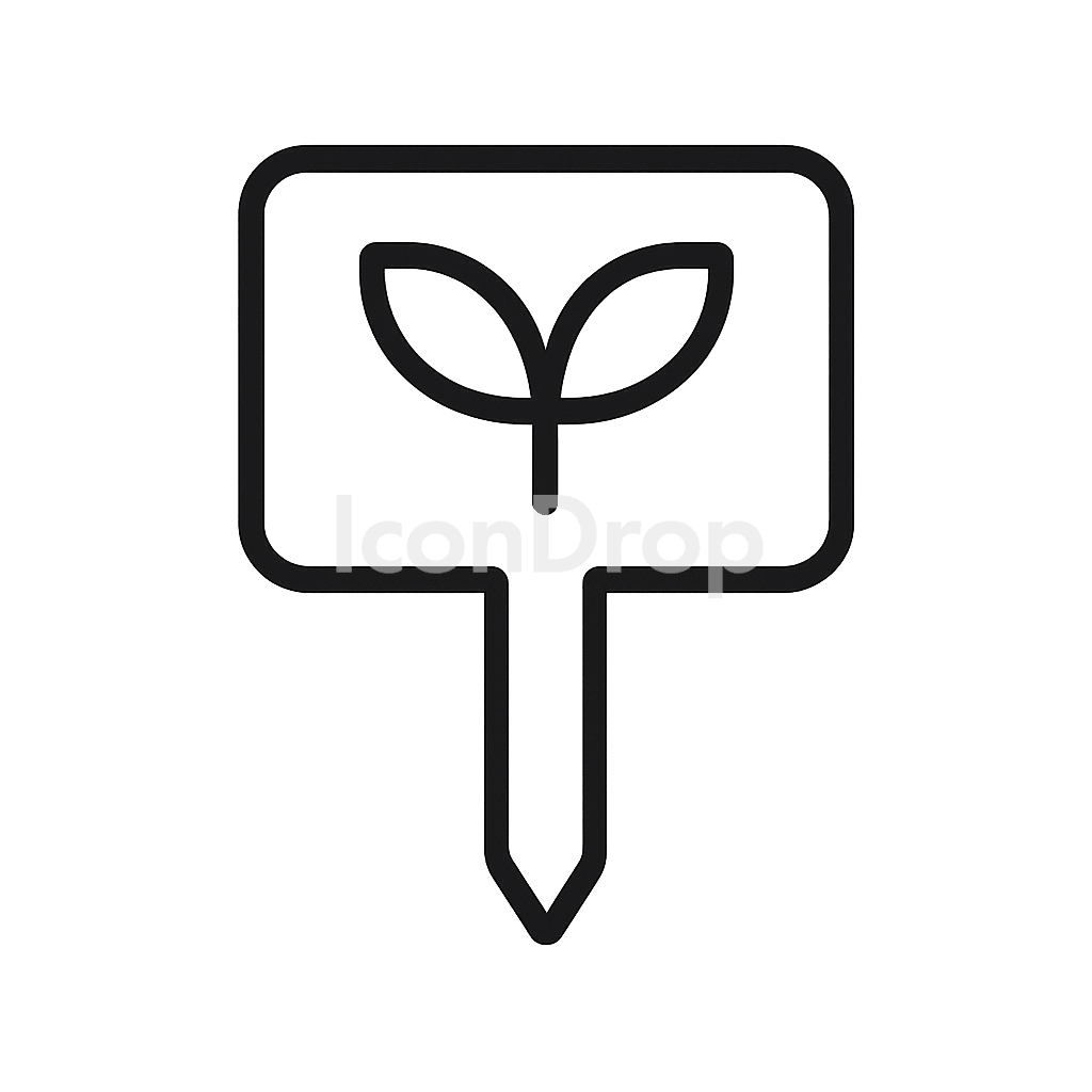 Plant Tag Icons Outline