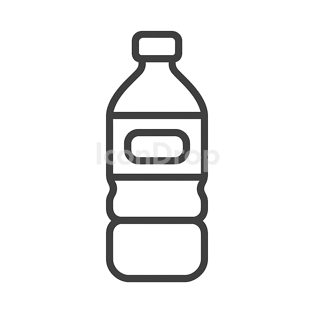 Plastic Water Bottle Icon Outline