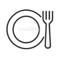 Plate And Fork Icon Outline