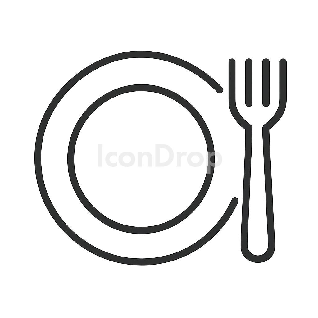 皿とフォークのアイコン アウトライン