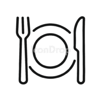 Plate Knife And Fork Icon Outline