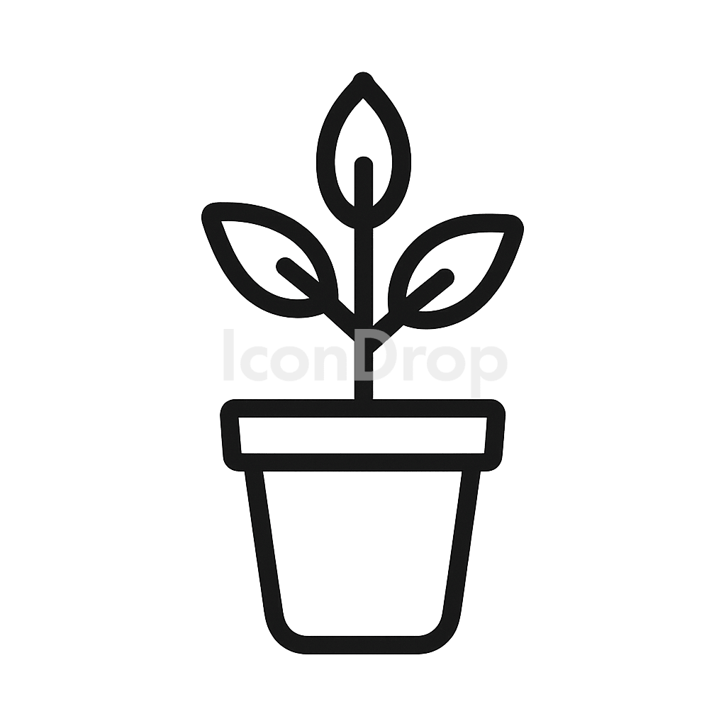 Potted Plant Icon Outline