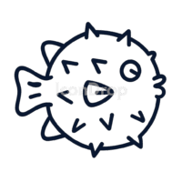 Puffer Fish Icon Outline