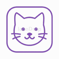 紫の猫アプリアイコン（アウトライン）