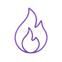 Purple Fire Icon Outline