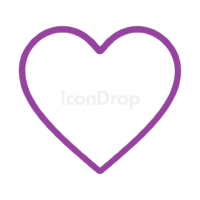 Purple Heart Icon Aesthetic Outline