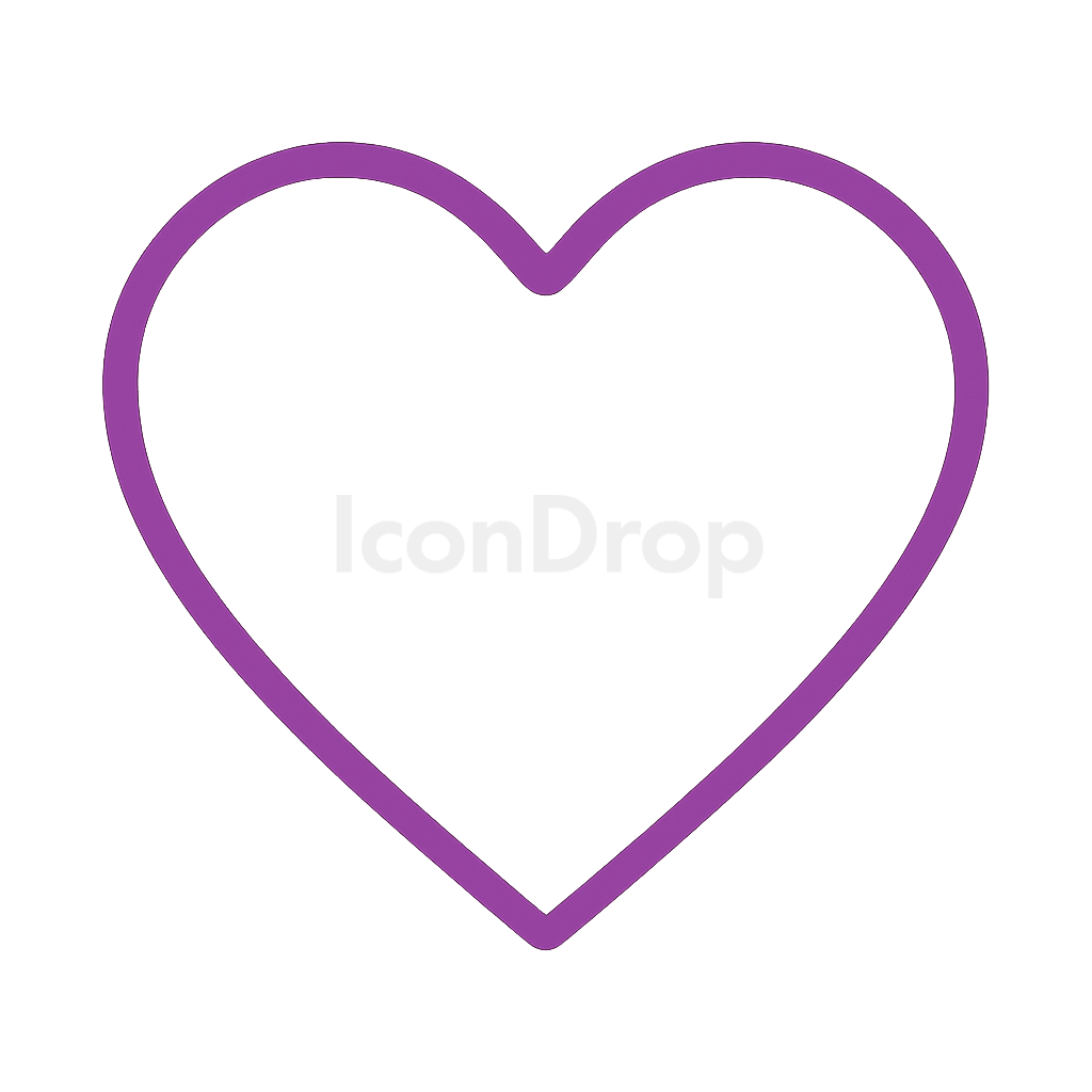 Purple Heart Icon Aesthetic Outline
