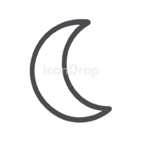 Quarter Moon Icon Outline