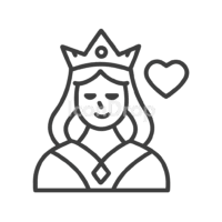 Queen Of Hearts Icon Outline