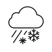 Rain And Snow Icon Outline