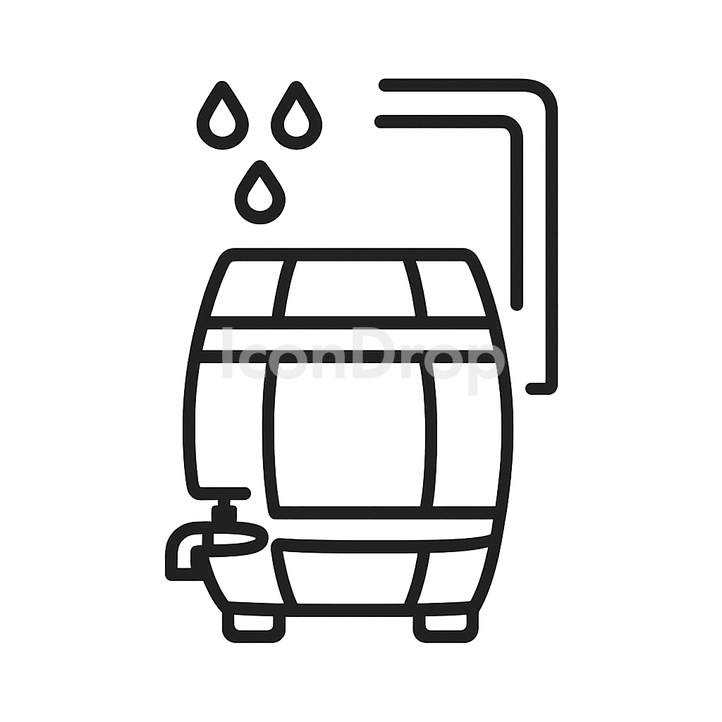 Rain Barrel Icon Outline