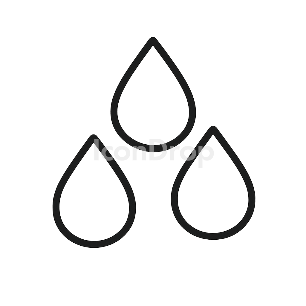 Rain Drops Icon Outline