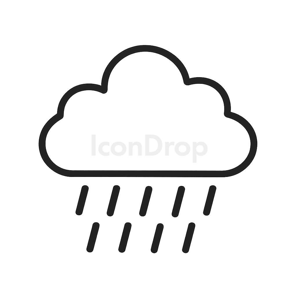 Rain Fall Icon Outline