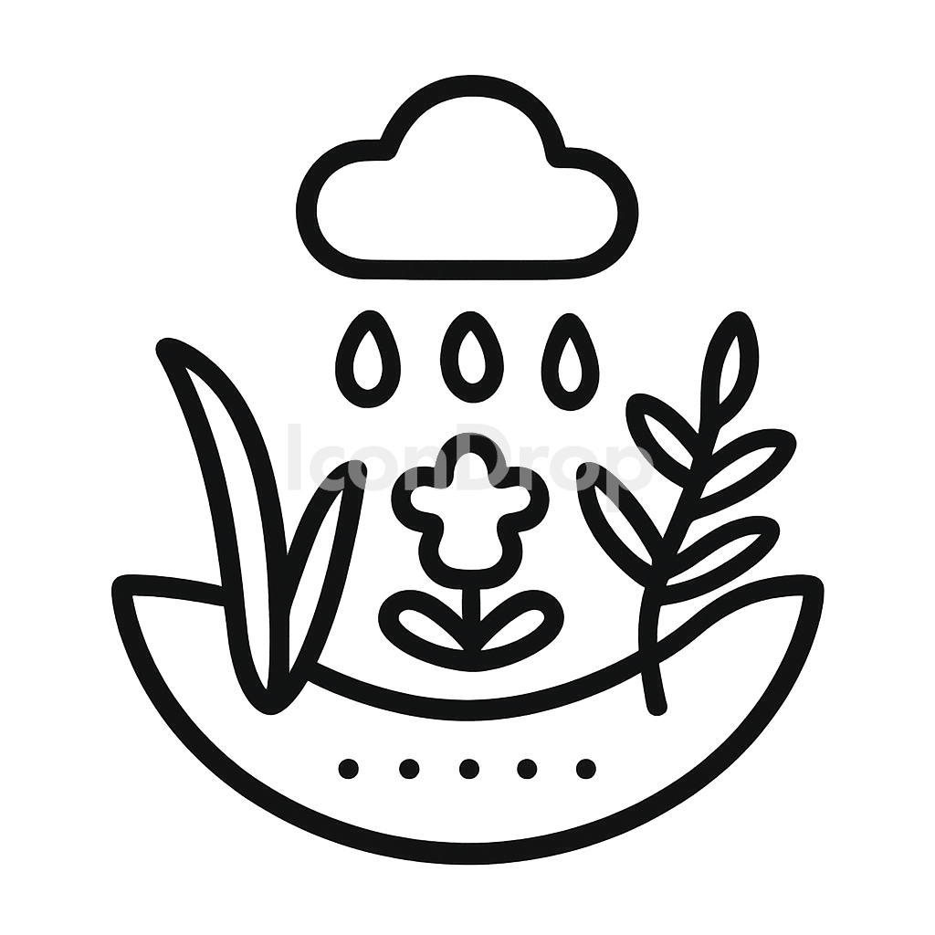 Rain Garden Icon Outline