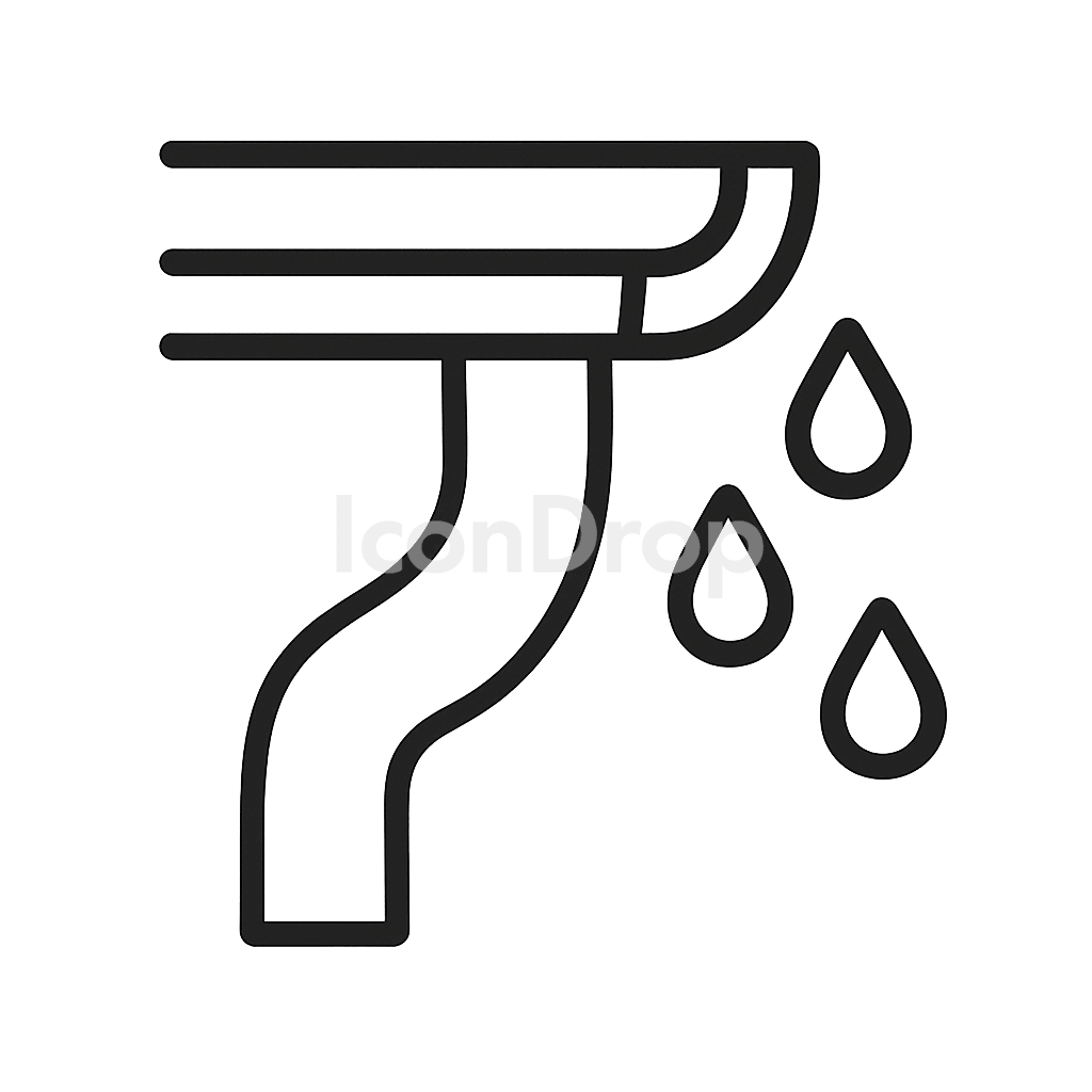 雨どいのアイコン アウトライン