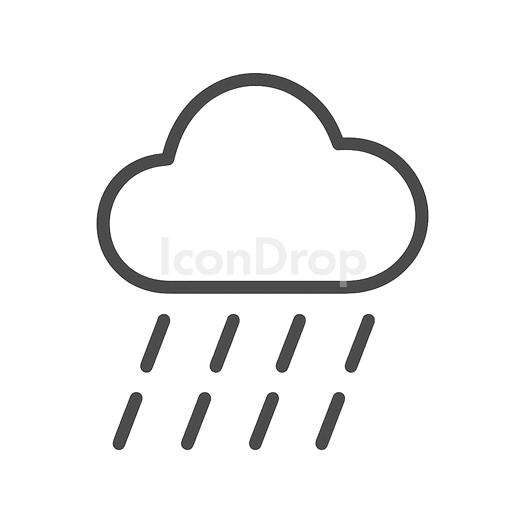 Rain Icon For Weather App Outline