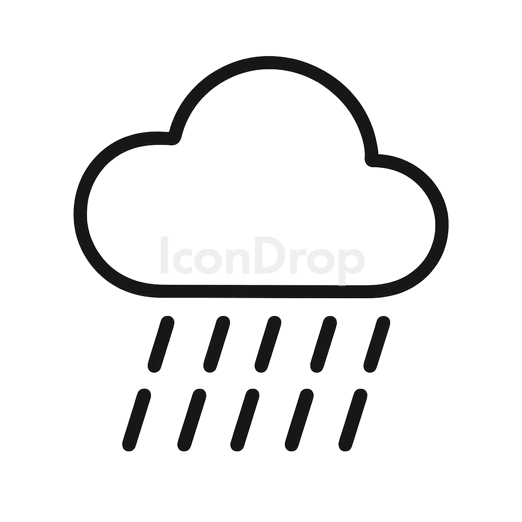 雨のアイコン アウトライン