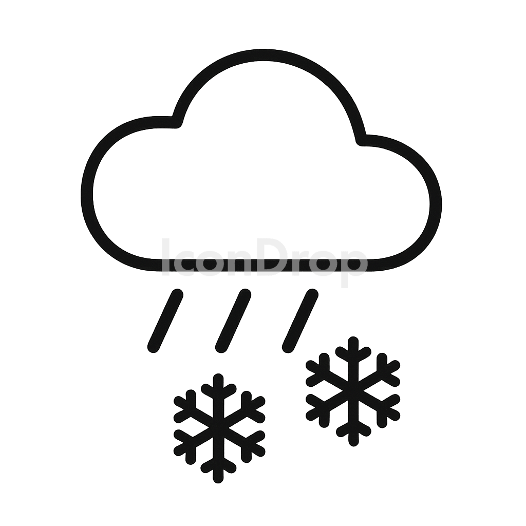 Rain Snow Weather Icon Outline