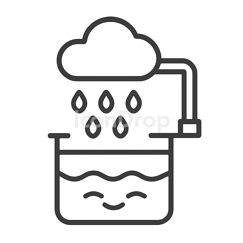 Rain Water Harvesting Icon Outline